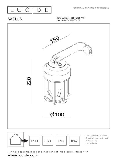 Lucide WELLS - Rechargeable Wall light Indoor/Outdoor - Battery pack - Ø 10 cm - LED Dim. - CCT - 1x5W 2700K/4000K - IP54 - Rust Brown